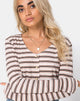 Image de Lesea Crop Top in Rib Stripe Cream Black and Tan