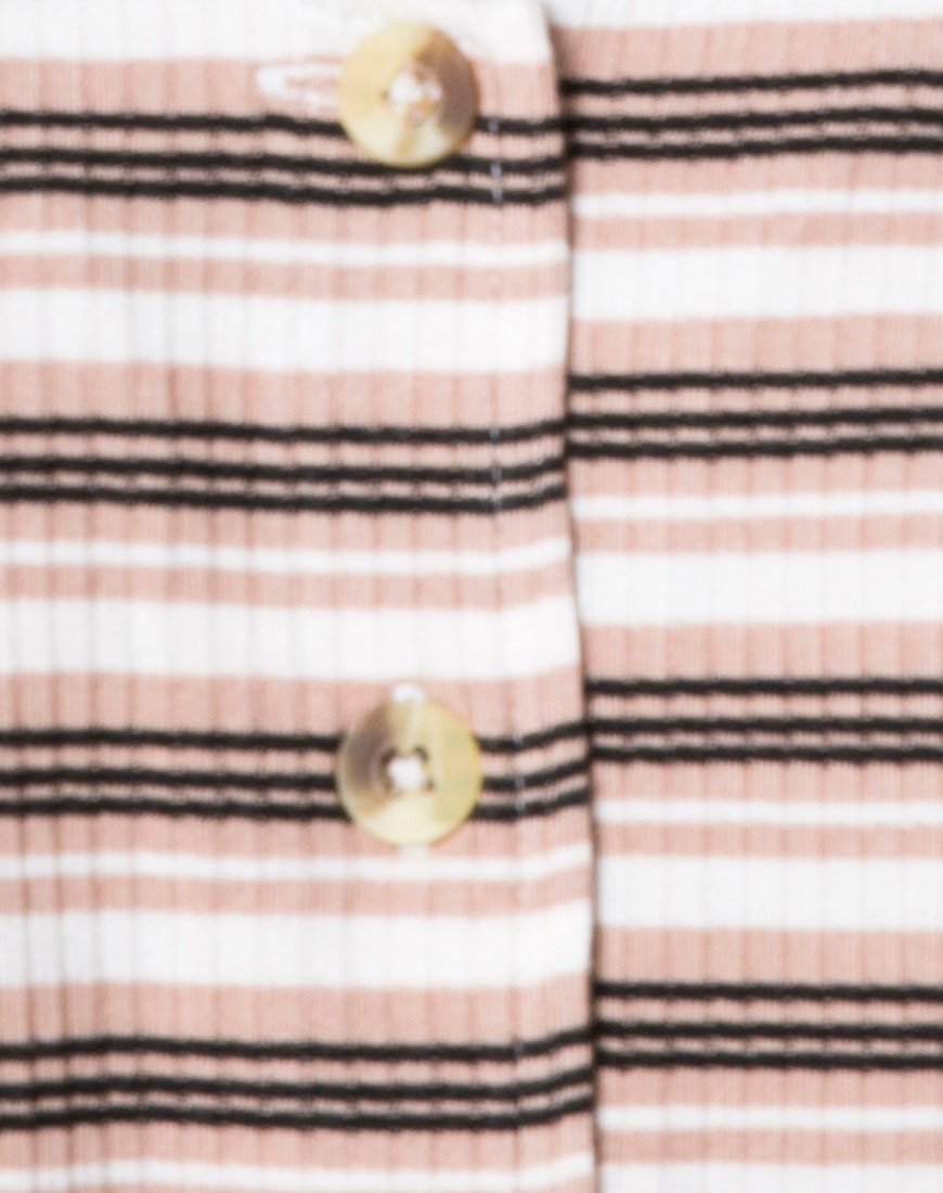 Image de Lesea Crop Top in Rib Stripe Cream Black and Tan
