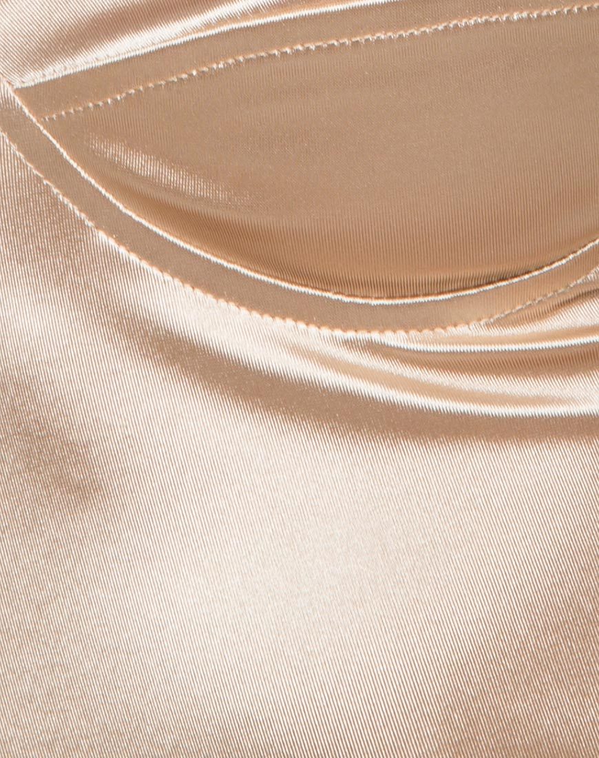 Image of Leta Bodycon Dress in Gold Satin