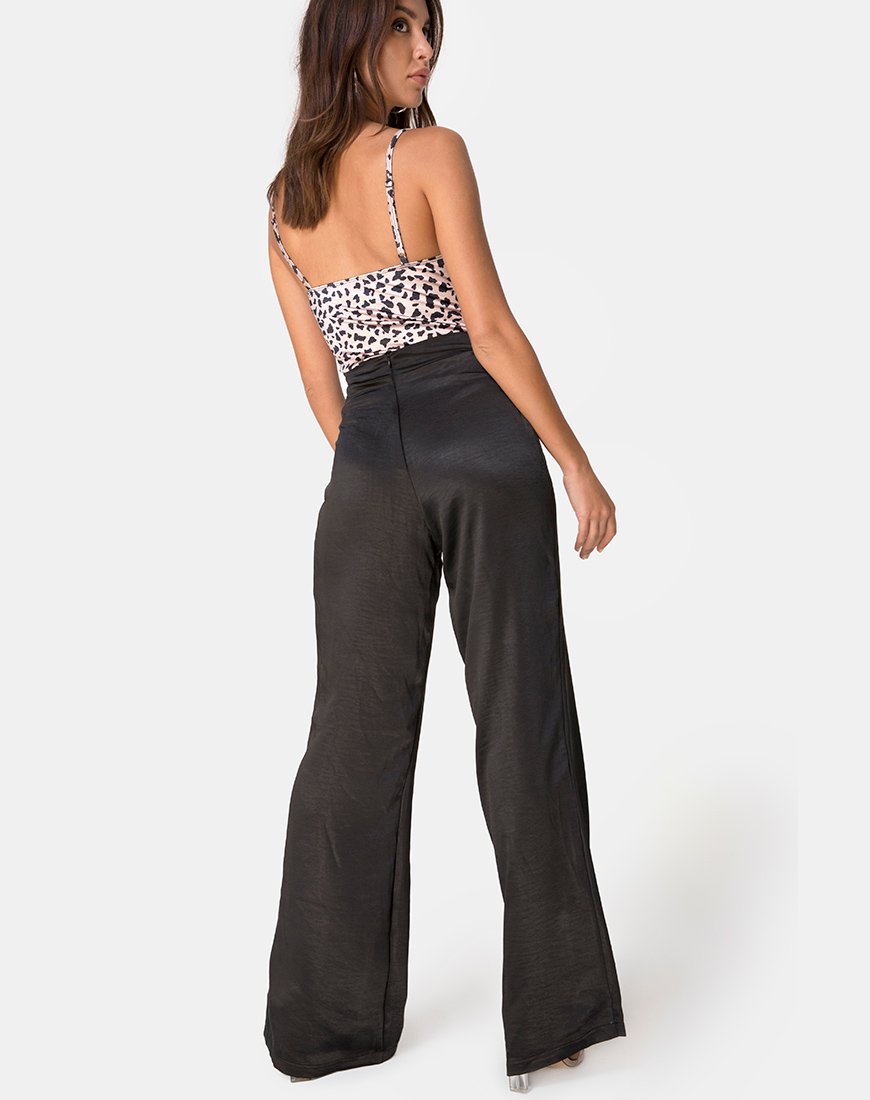 Image de Letta Bodice en satin animal avec dentelle lilas