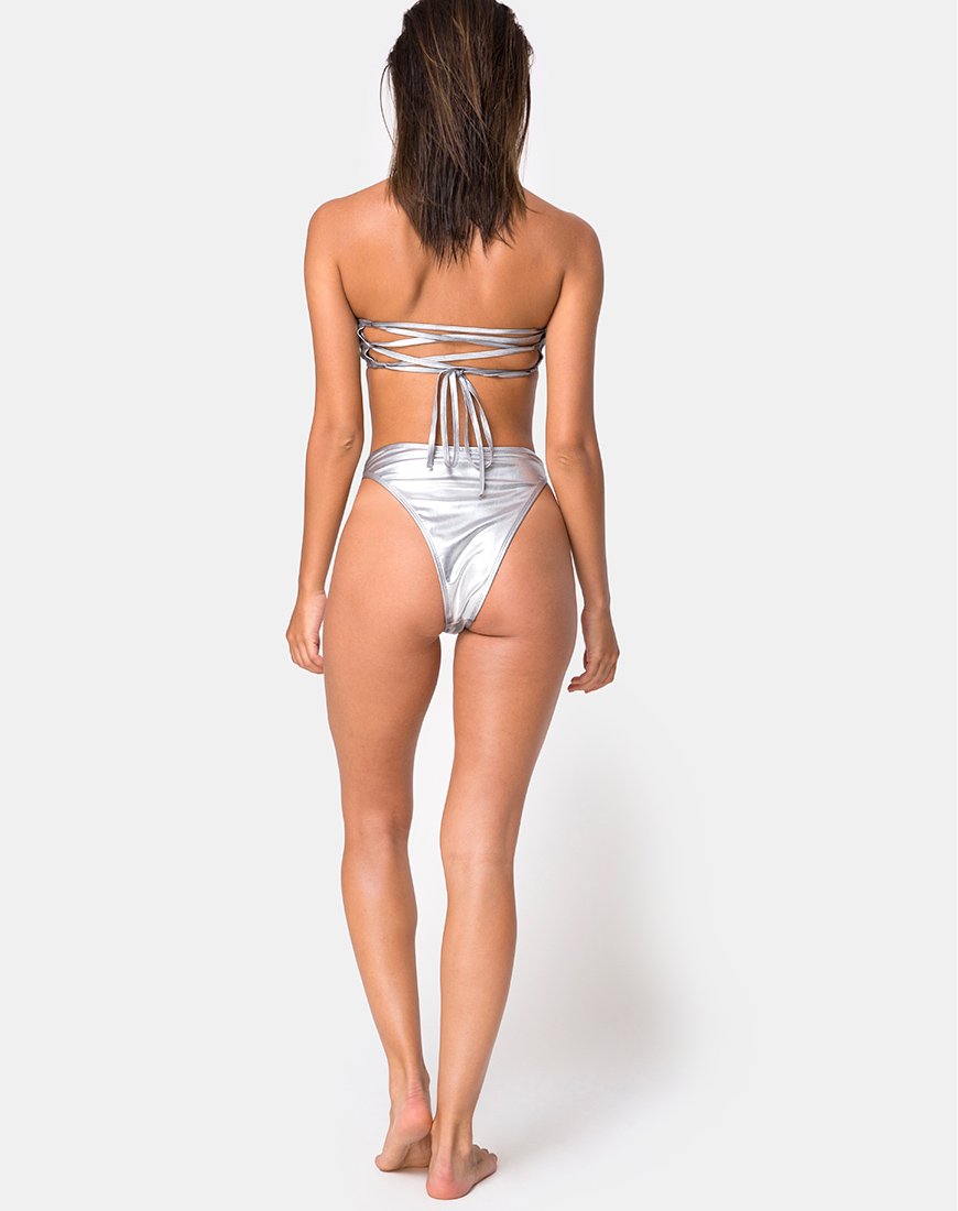 Image de Lien Bikini Top in Metallic Silver