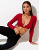 Image de Lieneva Crop Top in Rib Racing Red