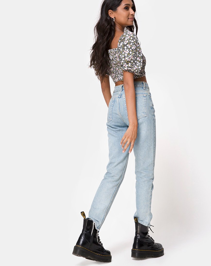 Image de Lilian Crop Top in Floral Field Olive