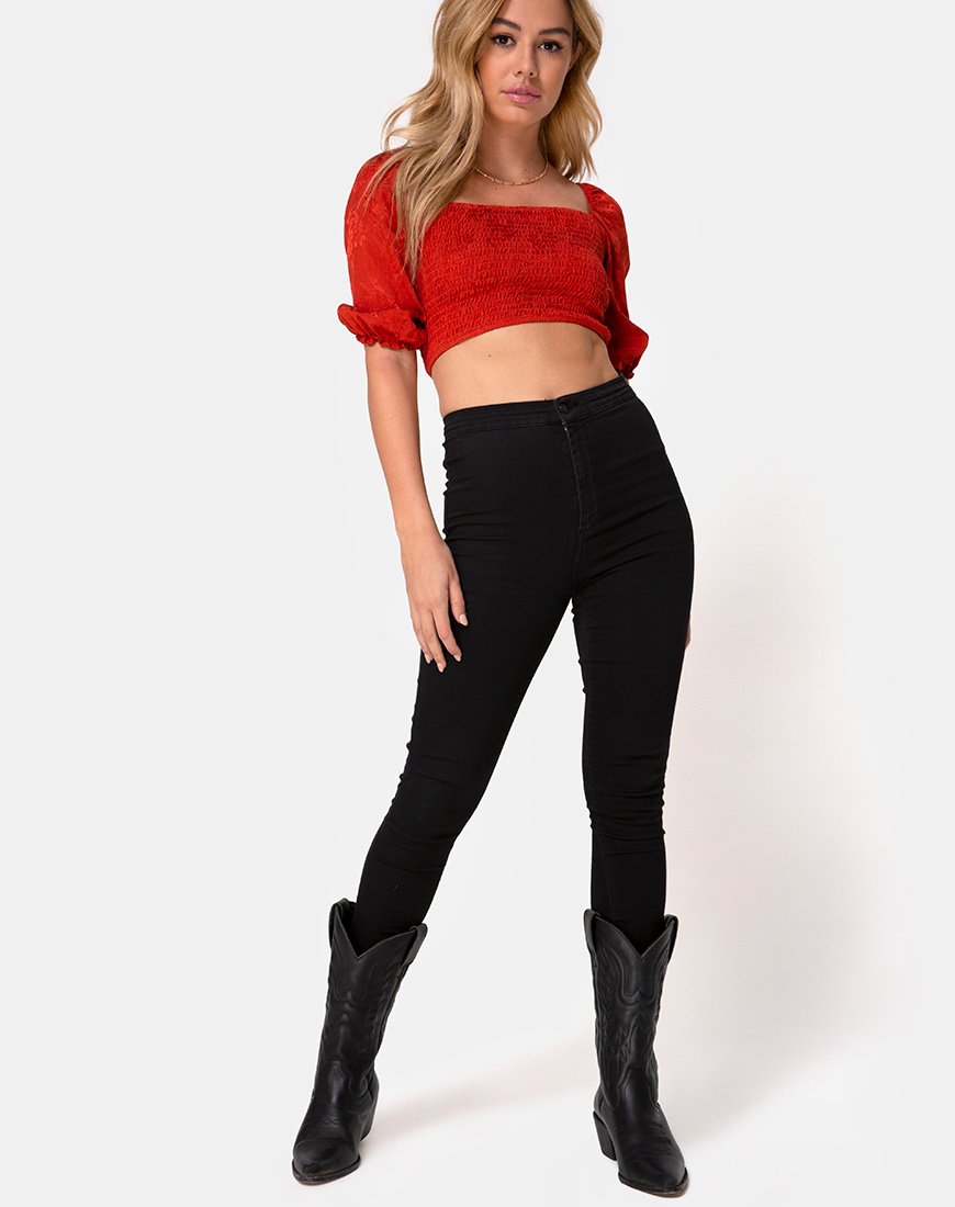 Image de Lilian Crop Top in Satin Rose Rust