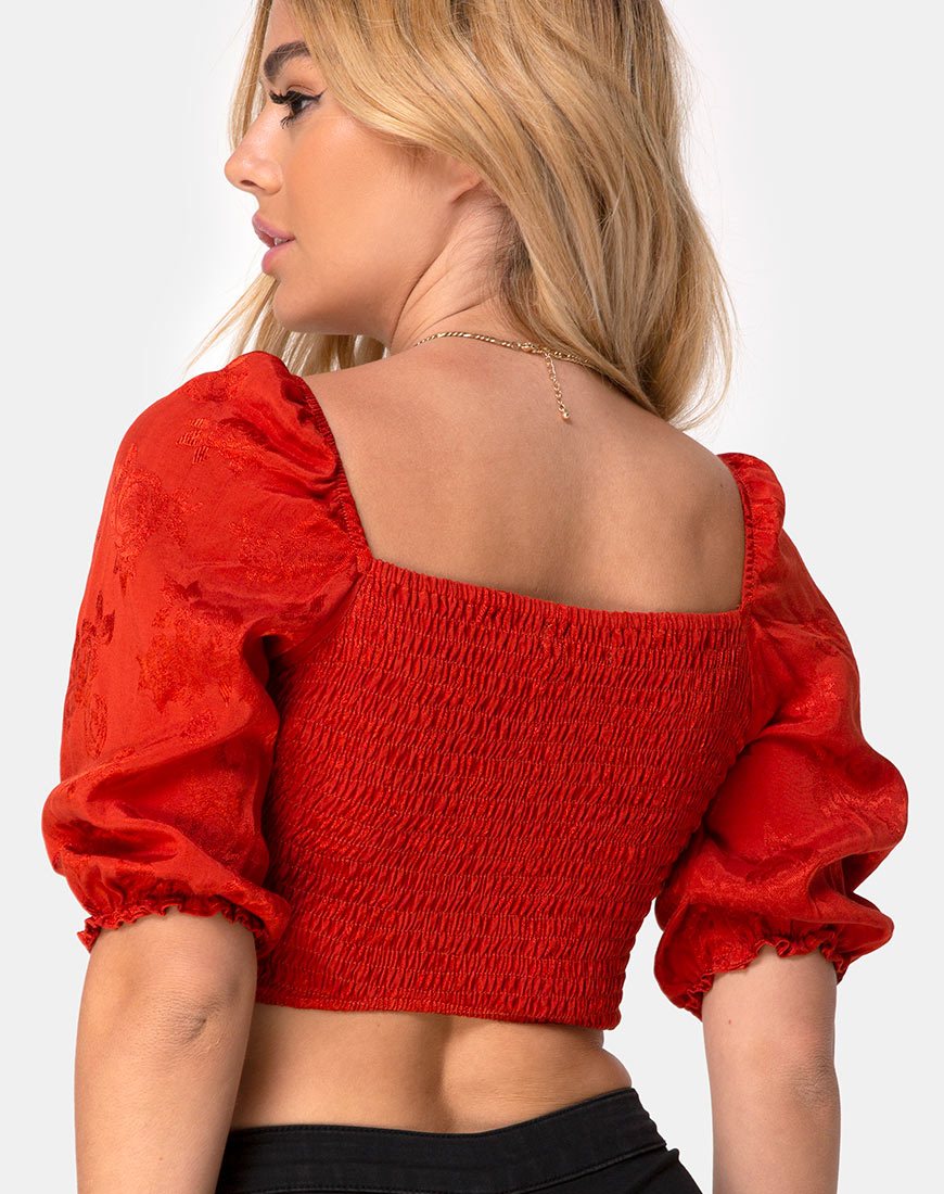Image de Lilian Crop Top in Satin Rose Rust