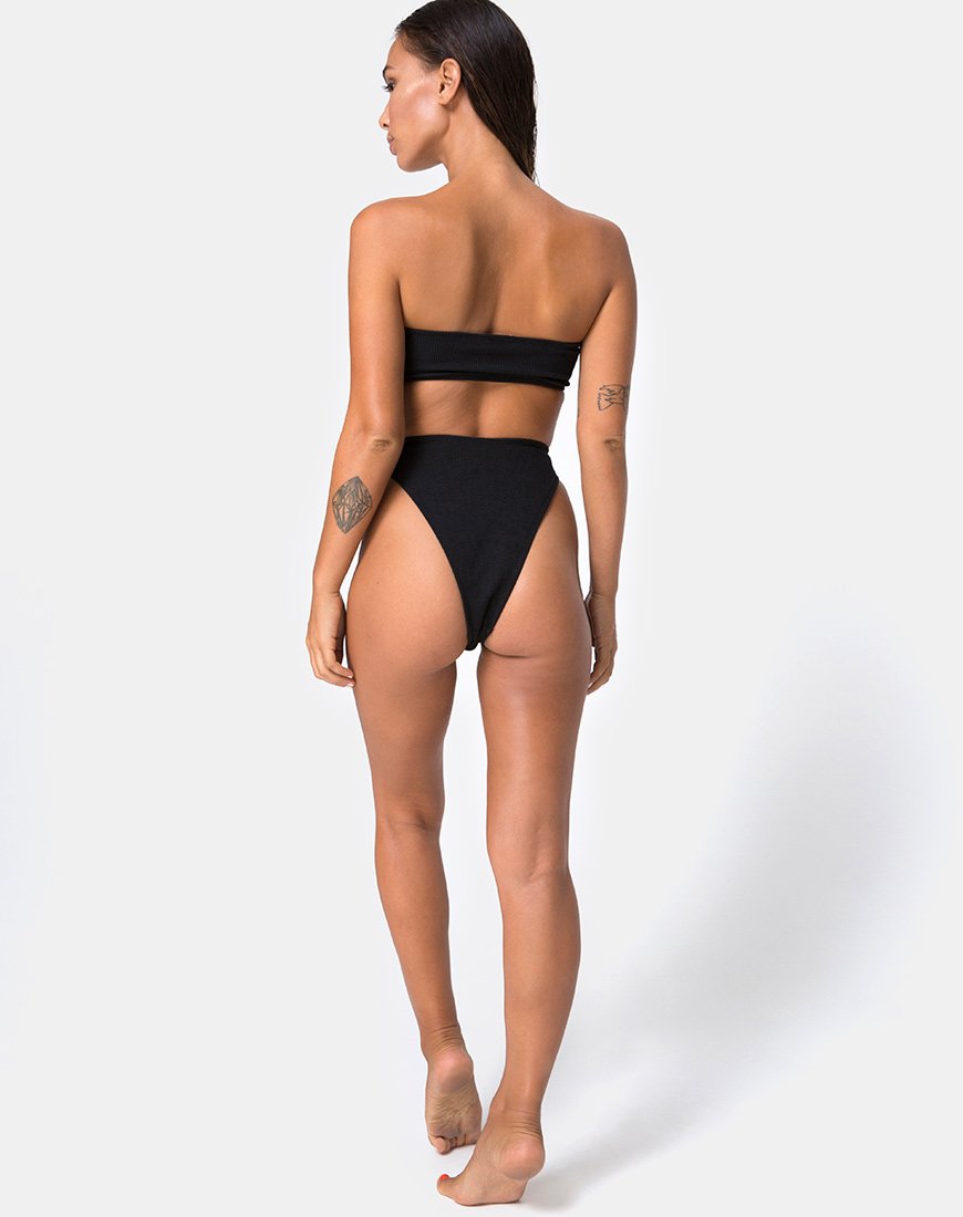 Image de Lin Lin Bikini Top in Black with Silver Derlin