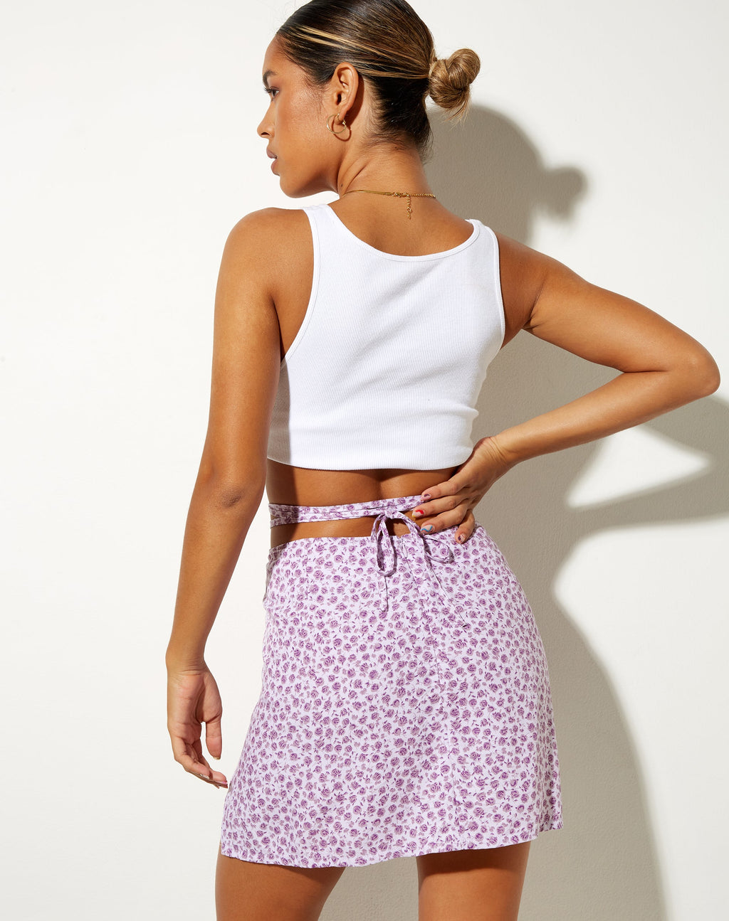Minijupe Linor, Ditsy Rose Lilas