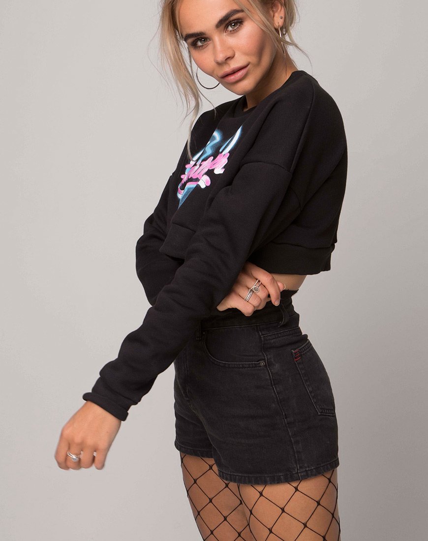 Sweatshirt Liona en noir Heart Breaker
