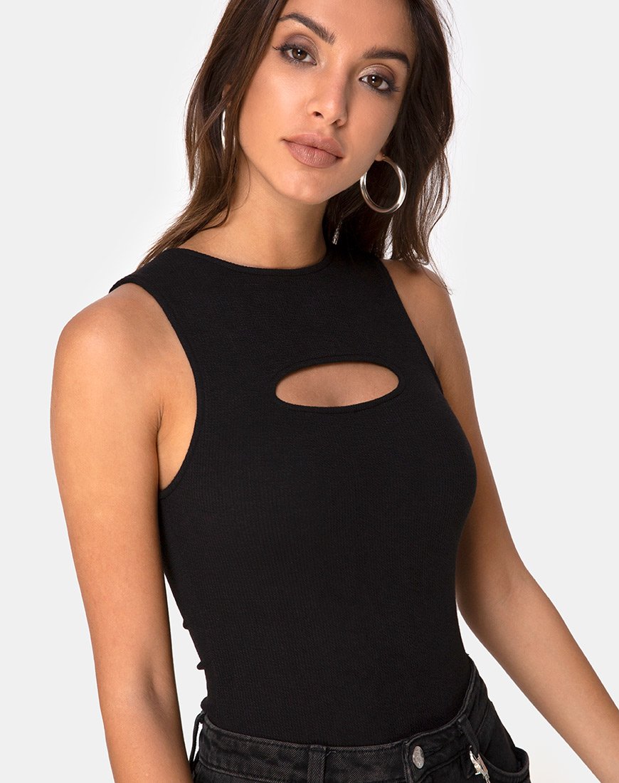 Corsage Lisari en côtes noires