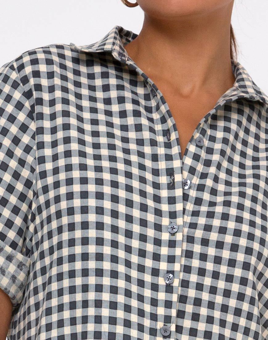 Image de Lista Robe chemise en vichy crème