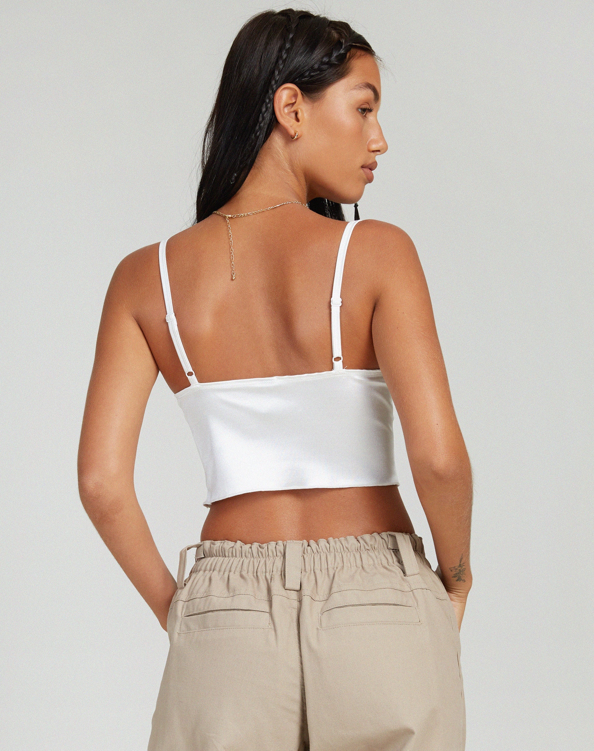image de Litasa Corset Top in Satin Ivory