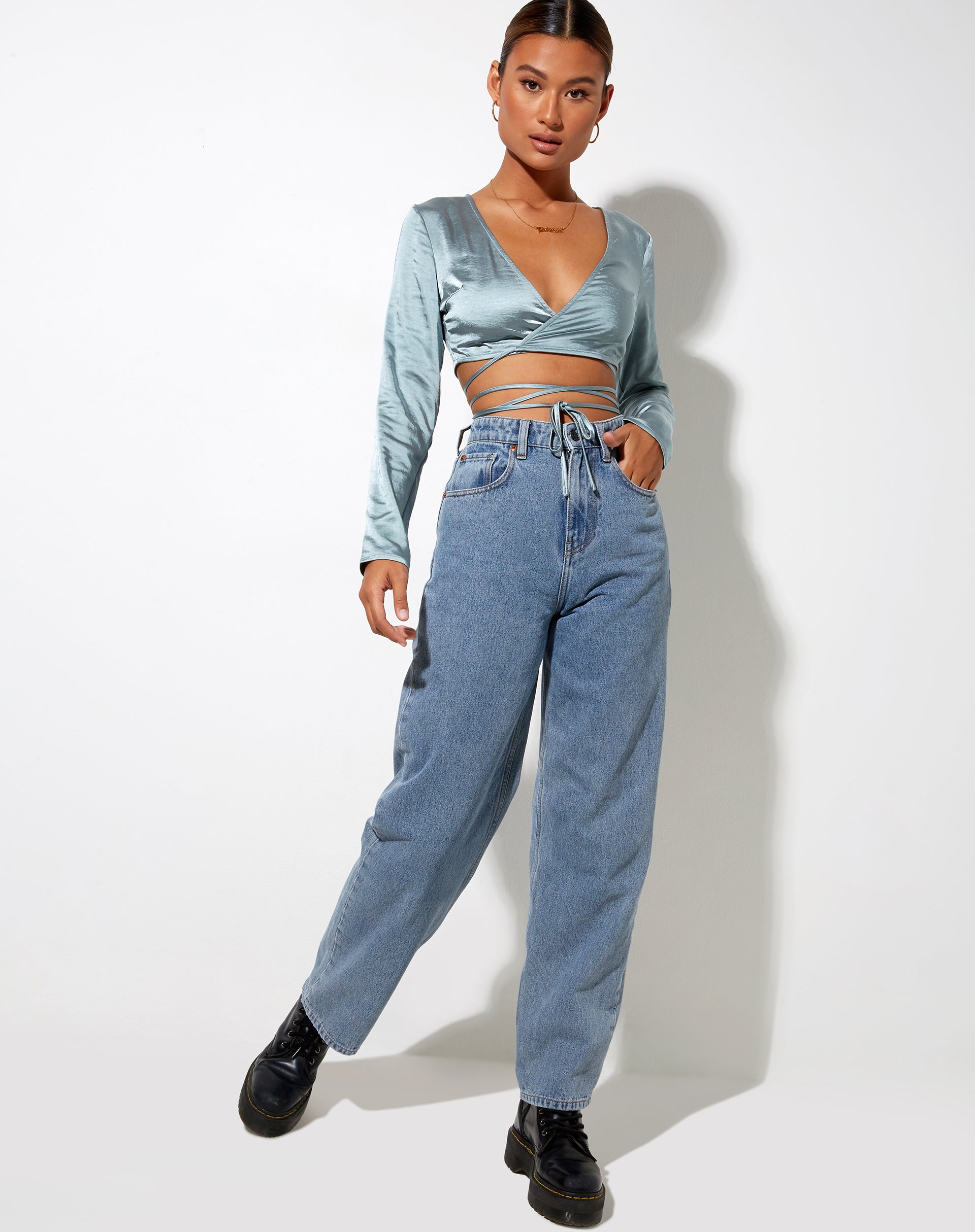 Image de Liva Top en Satin Light Blue