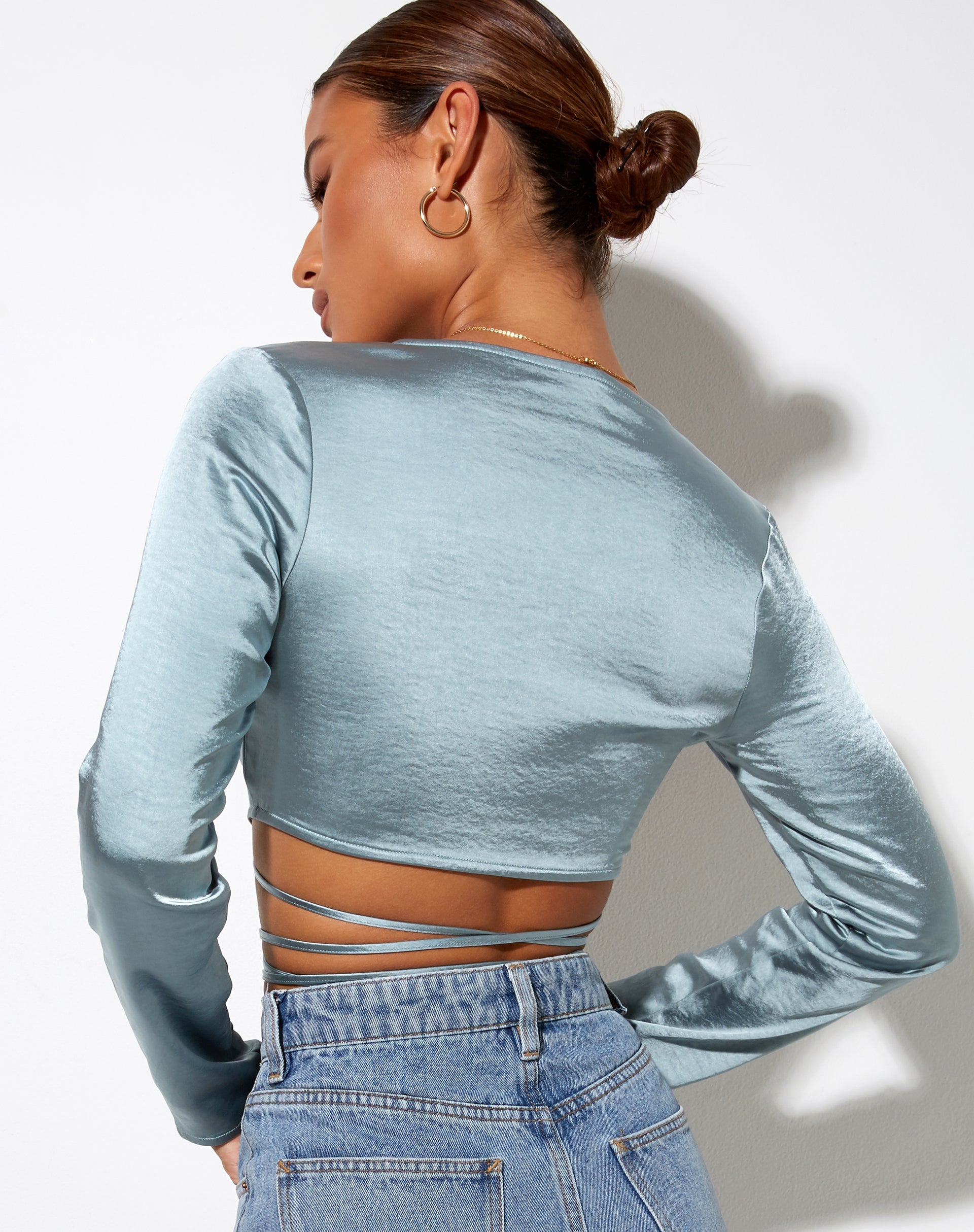 Image de Liva Top en Satin Light Blue