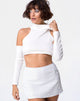 Image de Loaiza Cold Shouder Top in Mini Rib White