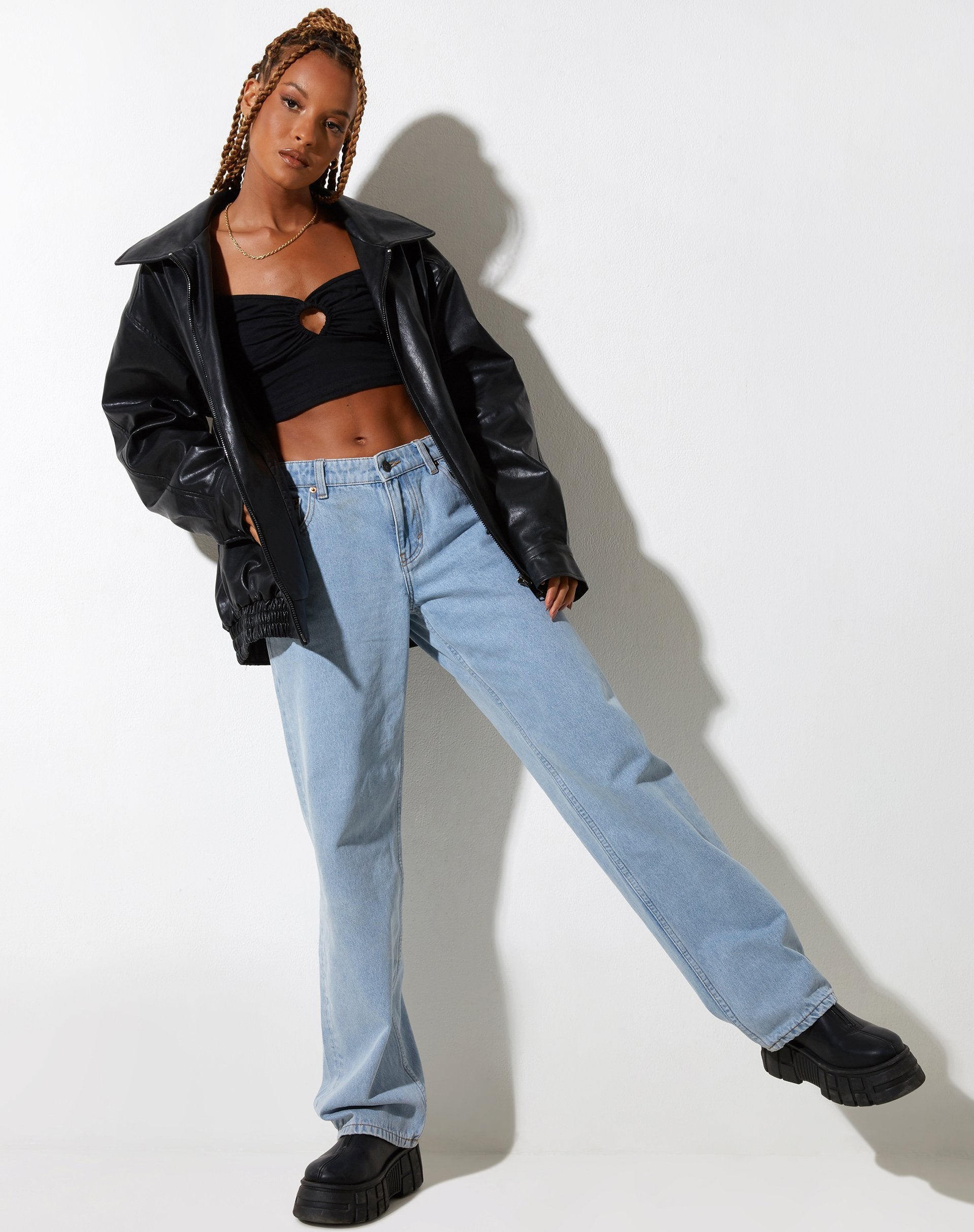 Image de Loca Crop Top en Lycra Noir