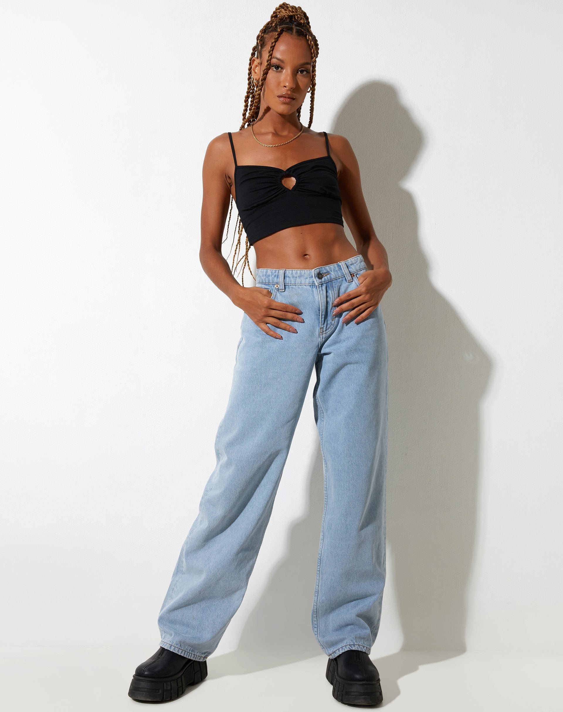 Image de Loca Crop Top en Lycra Noir