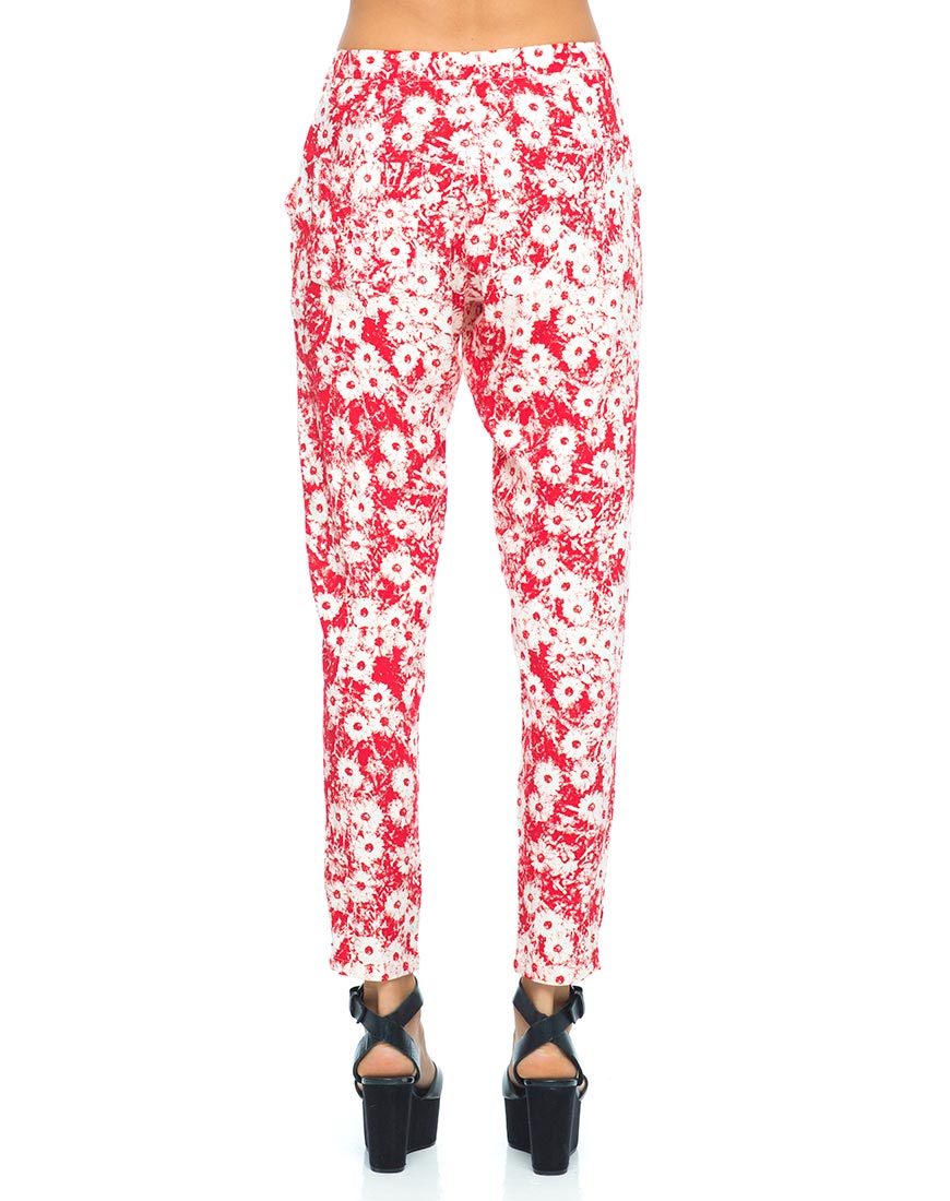Pantalon à pattes d'oie Motel Logan, Xerox Daisy Red
