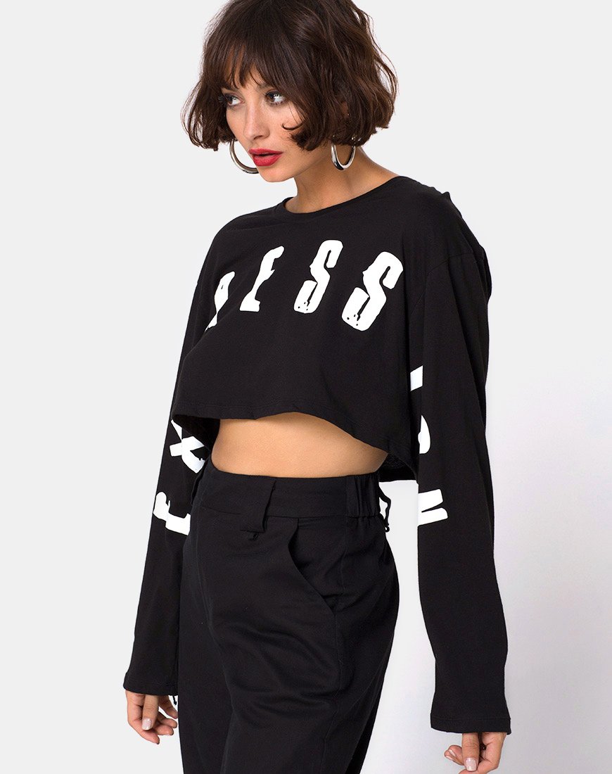 Box Expression Crop Tee en noir