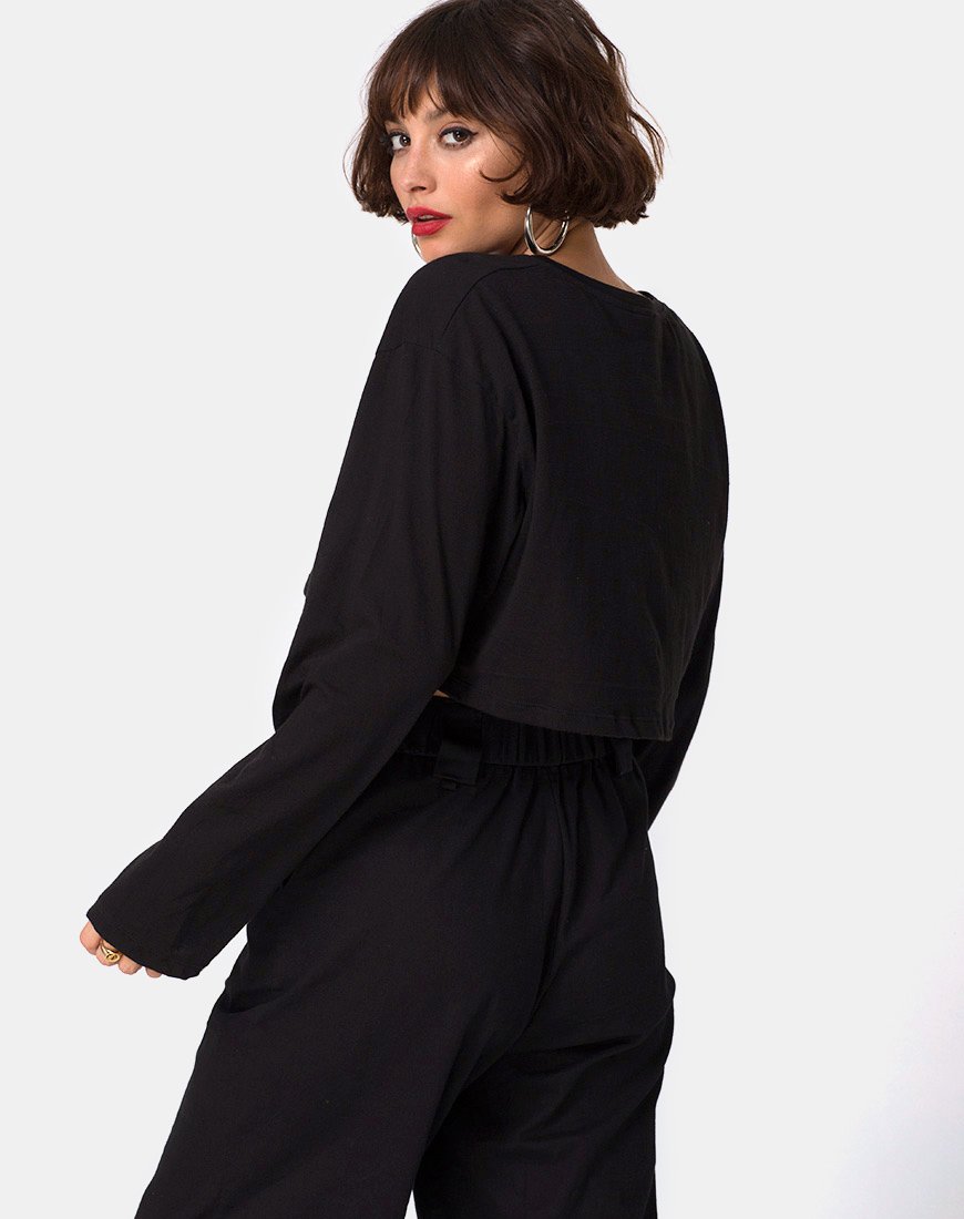 Box Expression Crop Tee en noir