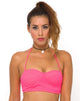 Image de Motel Longline Bikini Top in Neon Pink