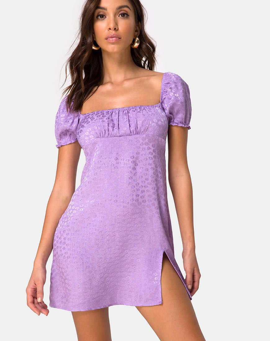 Mini robe Lonma en satin Ditsy Rose Lavender