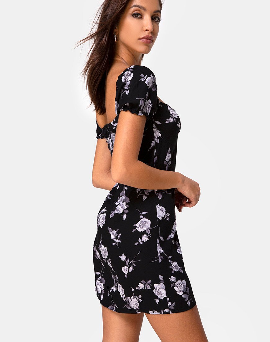 Mini robe Lonma en blanc rose noir
