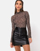 Image of Loreen Highneck Bodice in Tiger Net Tan
