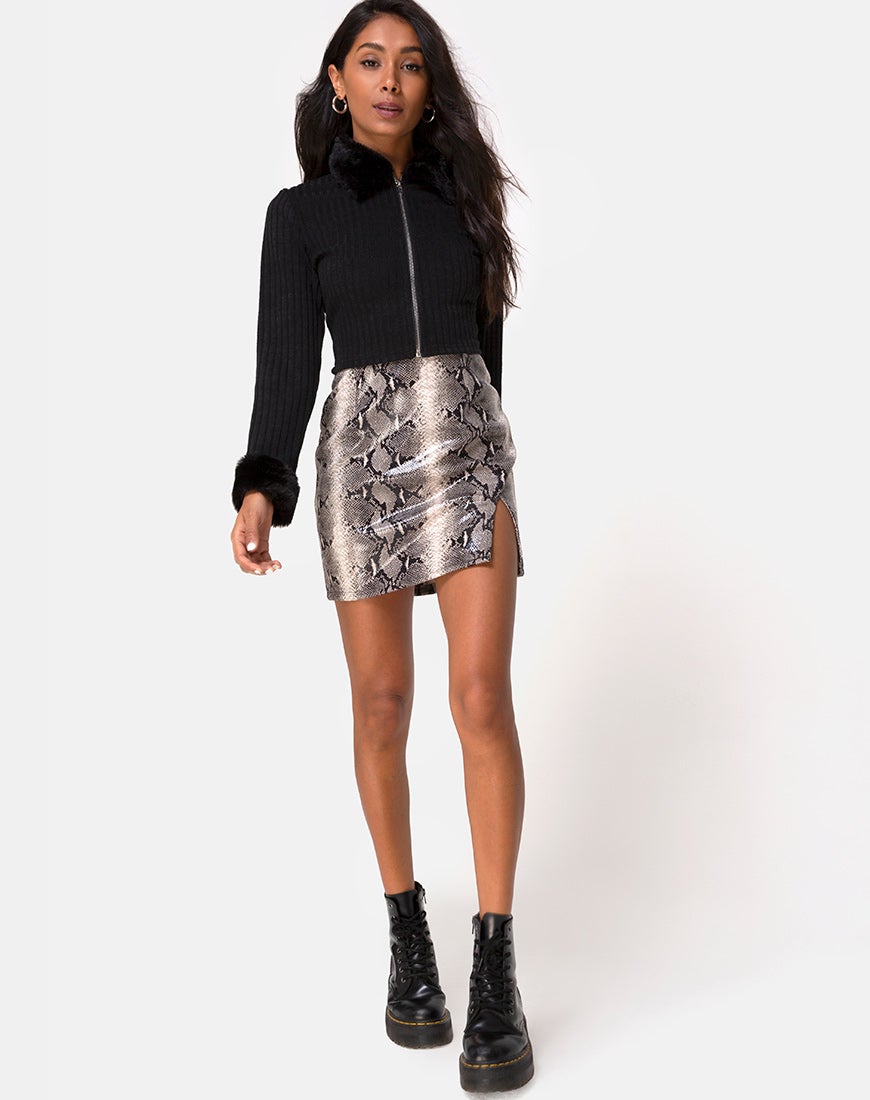 Image de Loria Cardigan en fourrure noir