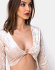 Image de Lorya Crop Top in Cream Crushed Velvet