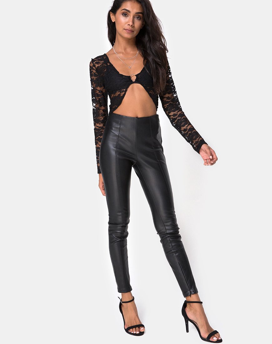 Image de Lorya Crop Top in Lace Black