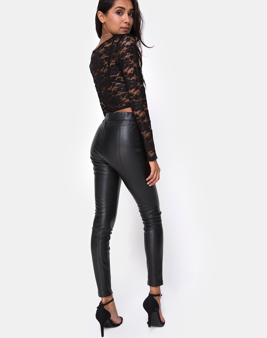 Image de Lorya Crop Top in Lace Black