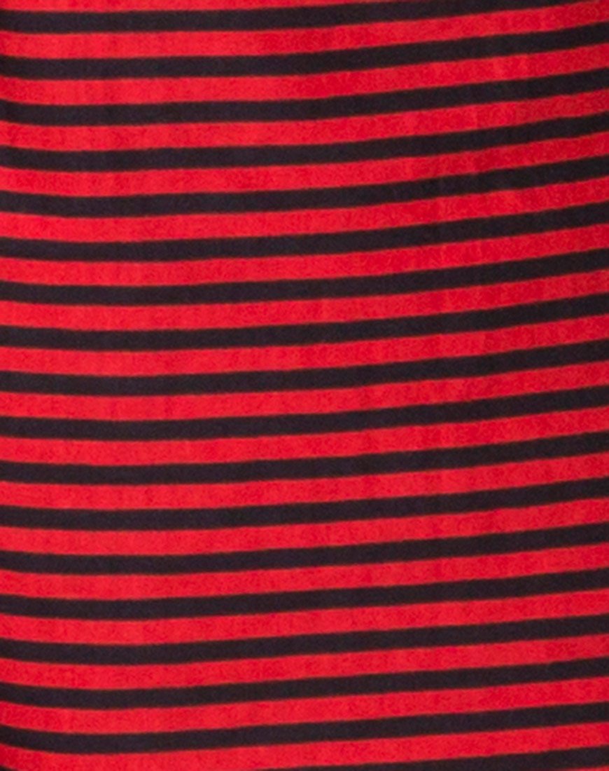 Image de Losha Sweatshirt en Mini Stripe Rouge et Noir