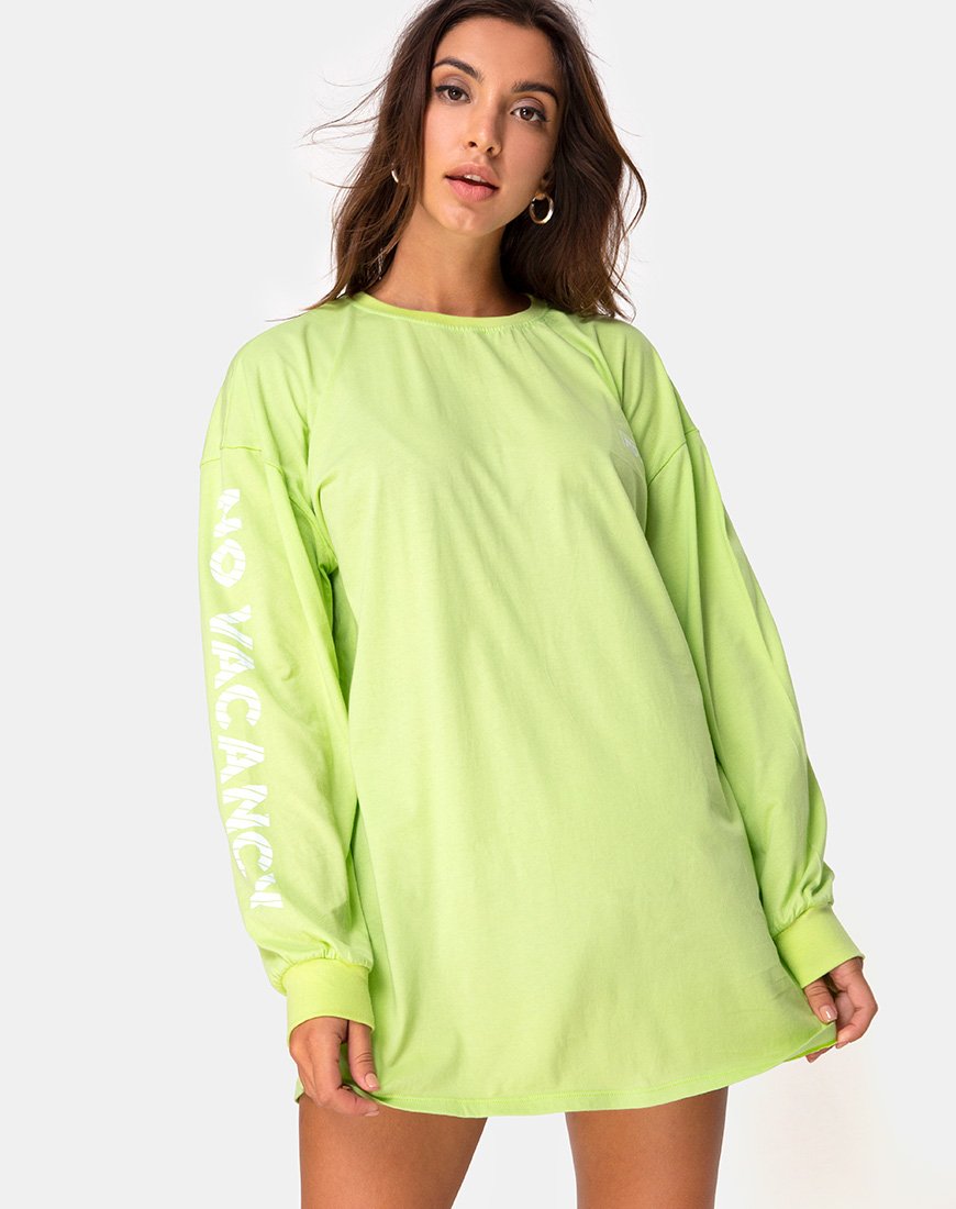 Image de Lotsun Sweatshirt in Motel No Vacancy Fluro Green