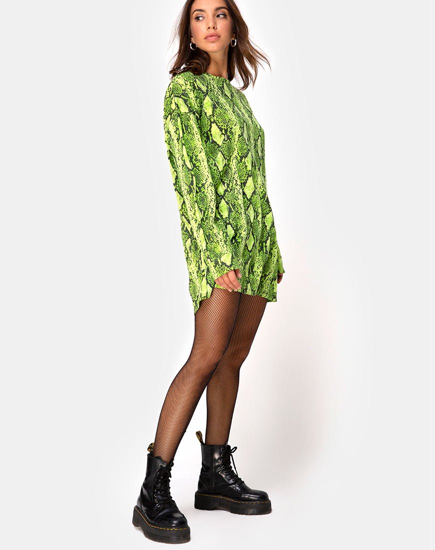 Image de Lotsun Jumper Dress in Snake Lime