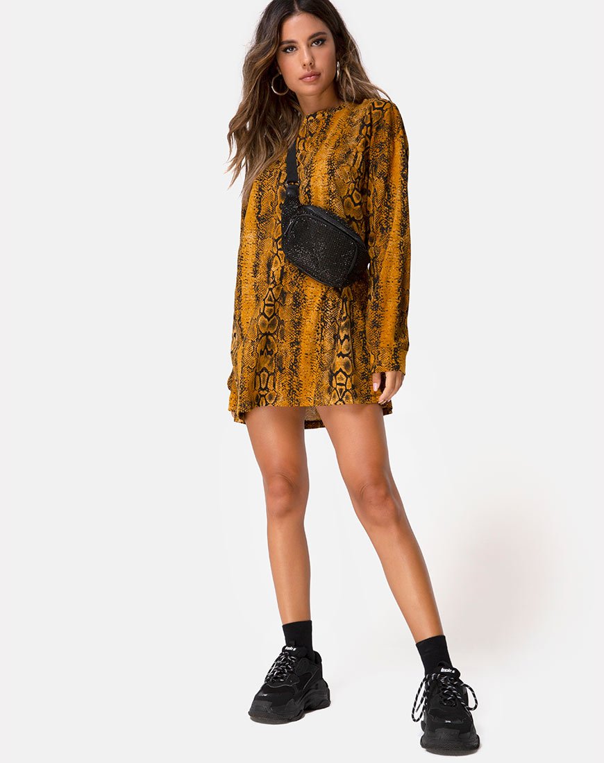 Image de Lotsun Jumper Dress in Snake Mustard
