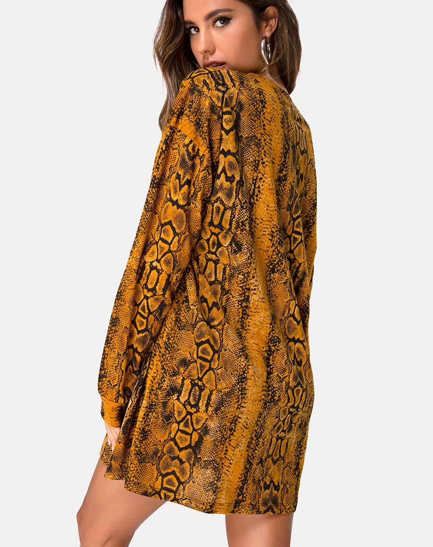 Image de Lotsun Jumper Dress in Snake Mustard