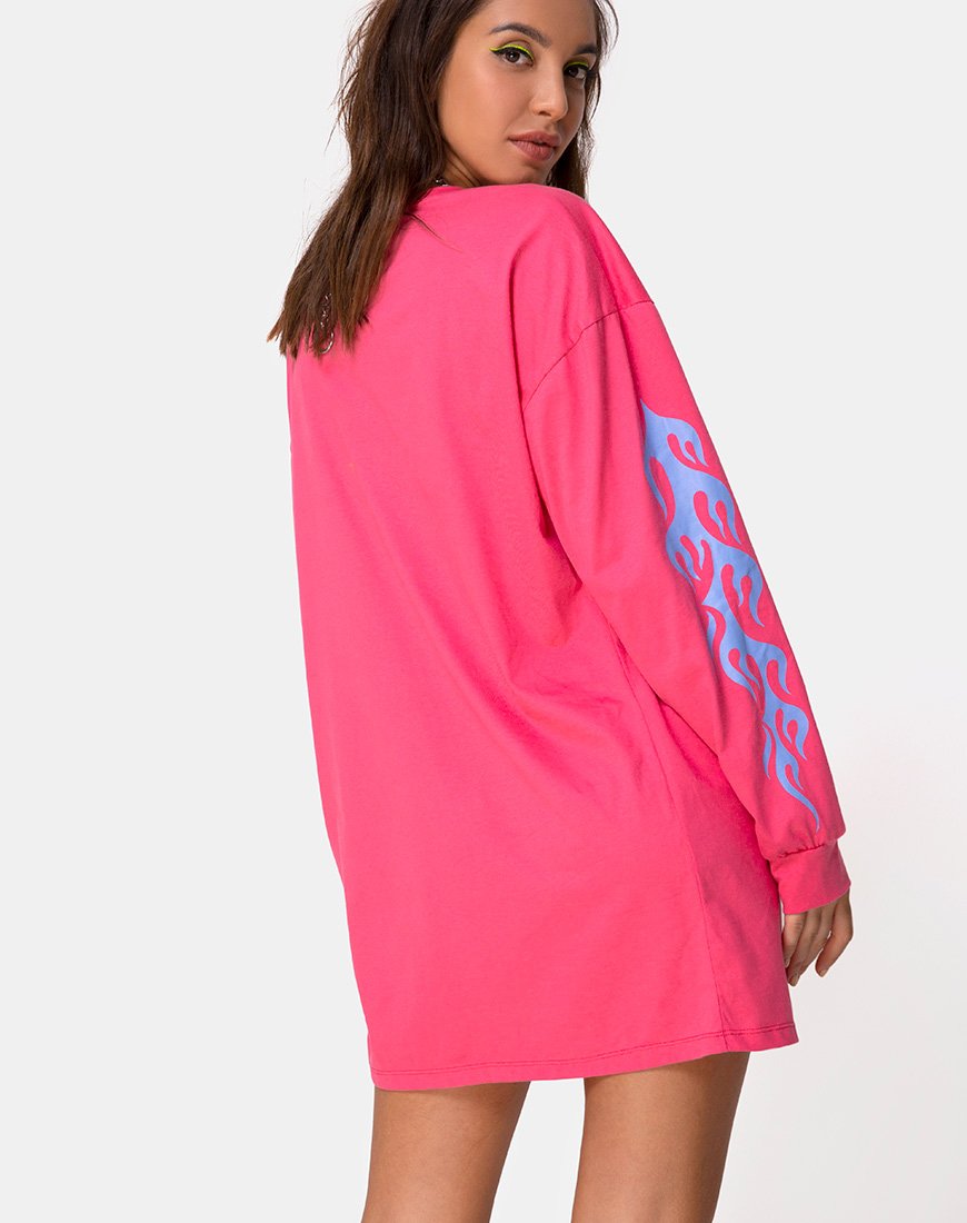 Image de Lotsun Sweatshirt en rose avec flamme