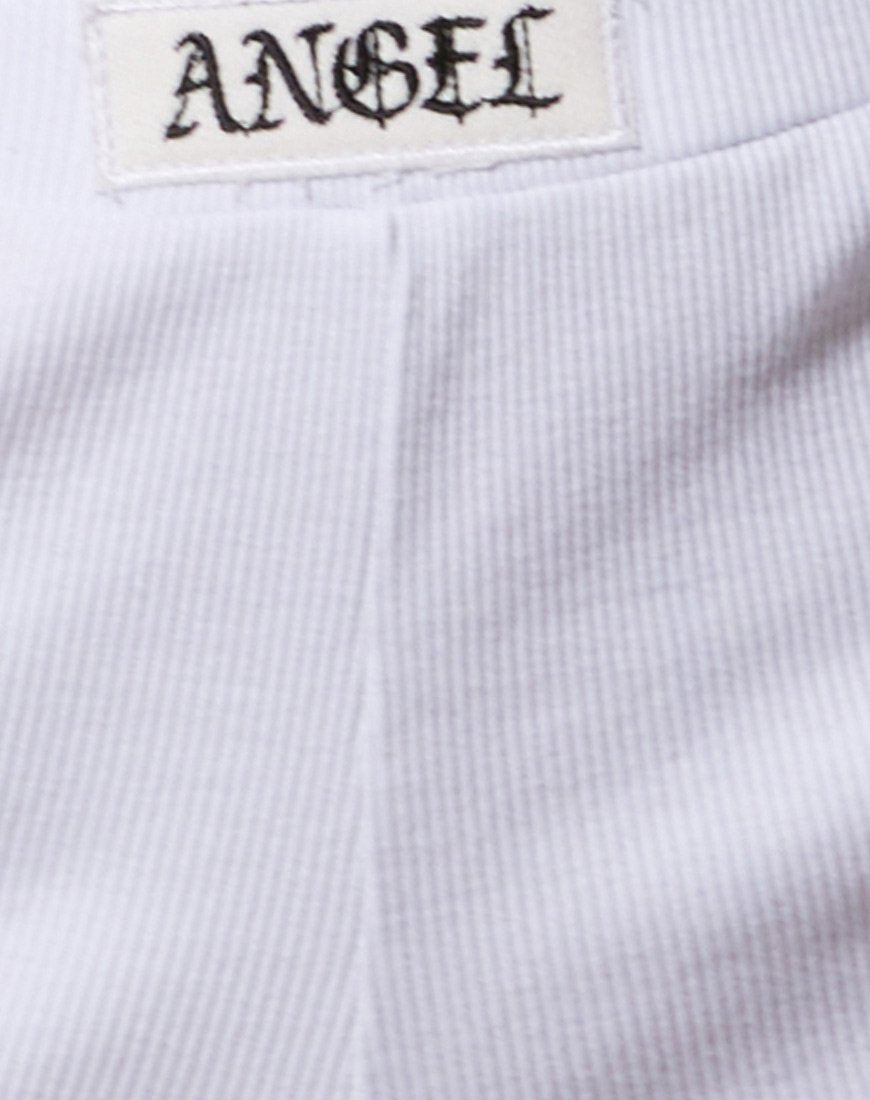 Image de Lou Hot Pant en blanc avec broderie d'ange