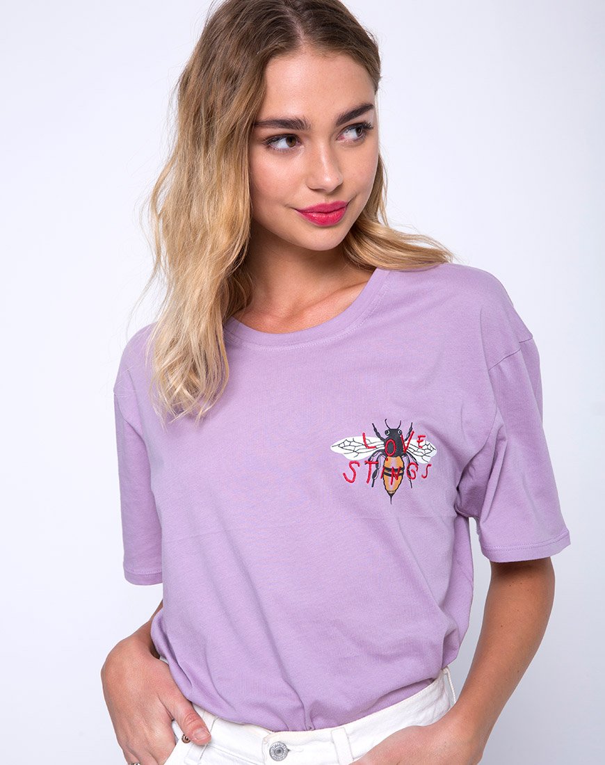 T-shirt basique oversize en Lovestings Lilas