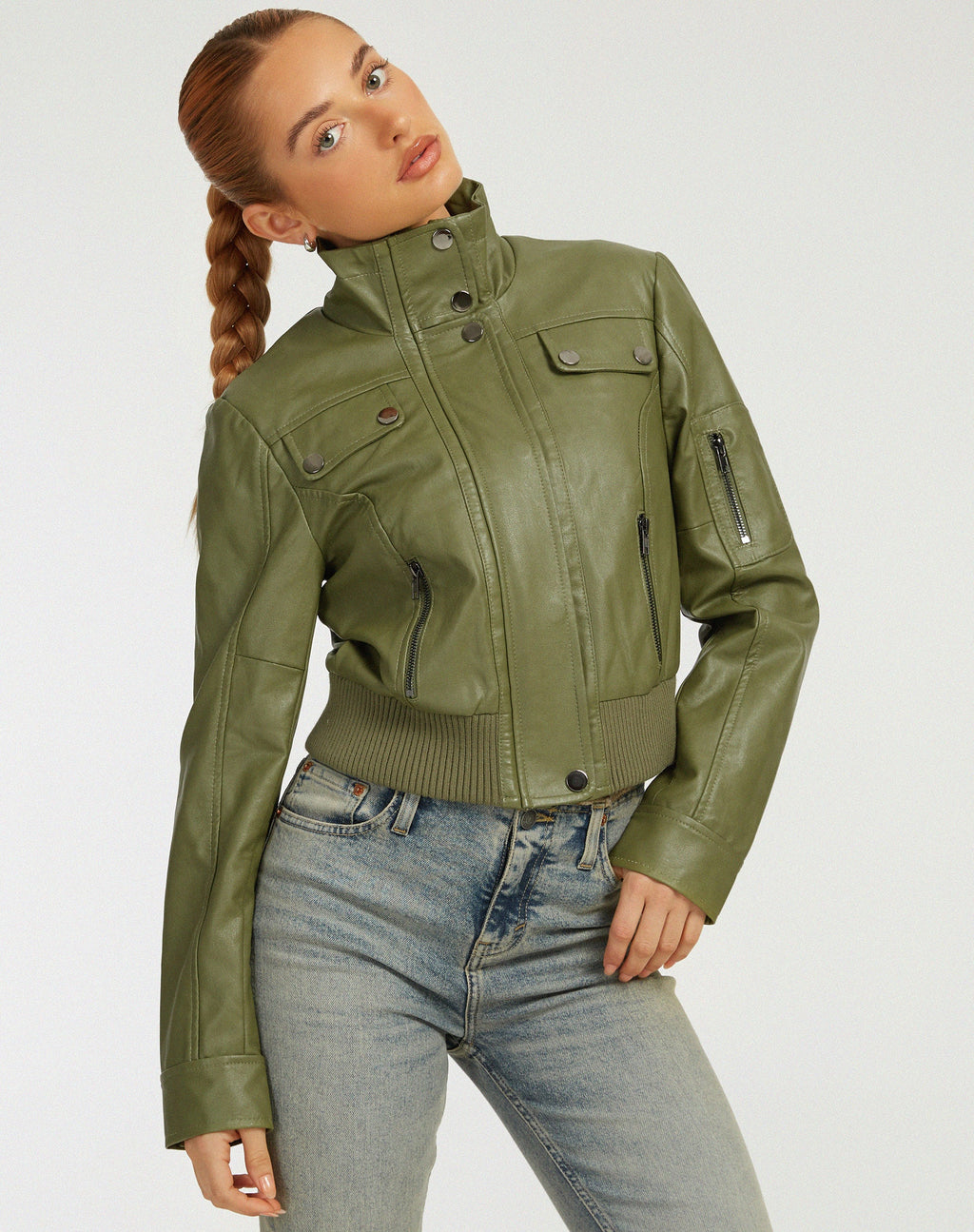 Veste Loviana en PU vert