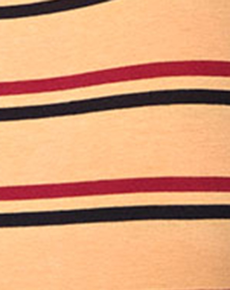 Image de Lucia Bodice in 70s Stripe Mustard Horizontal Stripe