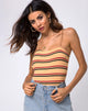 Image de Lucia Bodice in 70s Stripe Mustard Horizontal Stripe