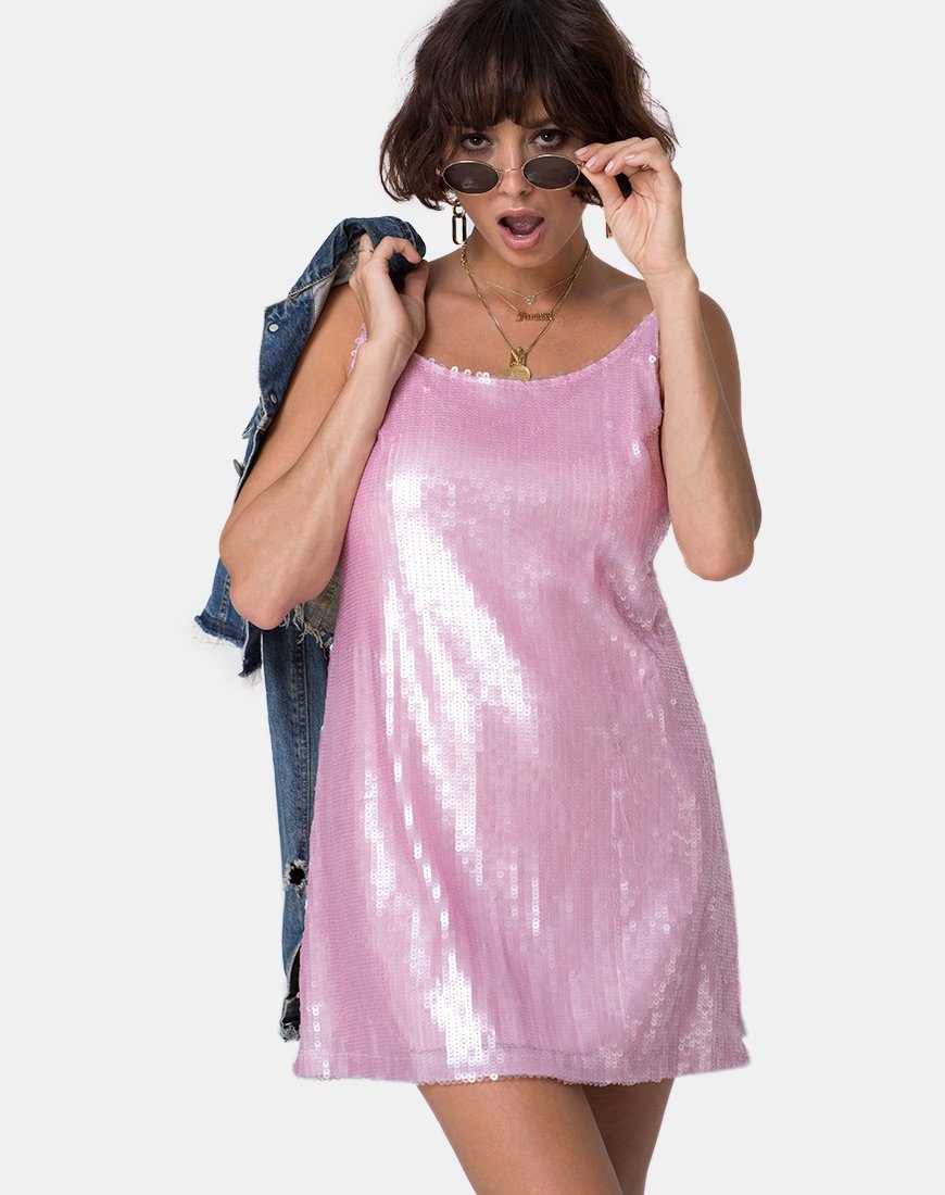 Robe Luciette, rose pailleté
