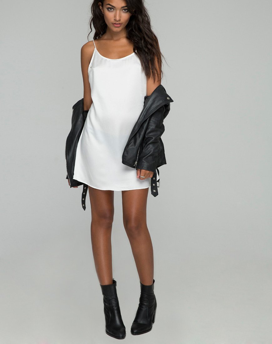 Image de la robe Lucille en satin Bone