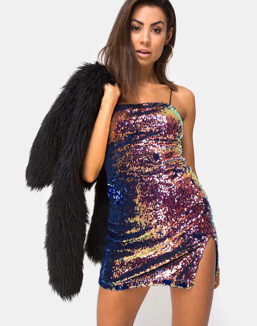 Mini robe Lucky en paillettes fruits du dragon