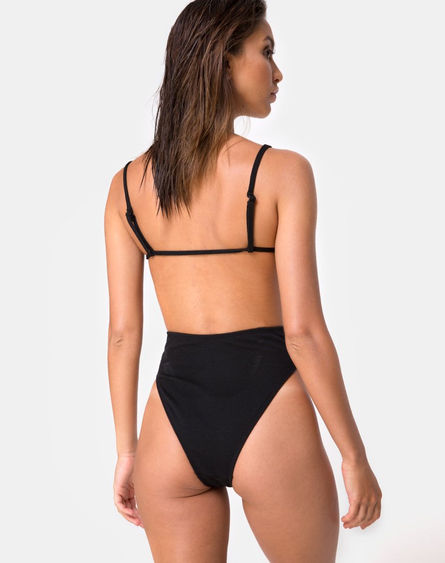 Maillot de bain Luelle en mini côtes noir