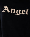Tricot noir avec ange en crème
