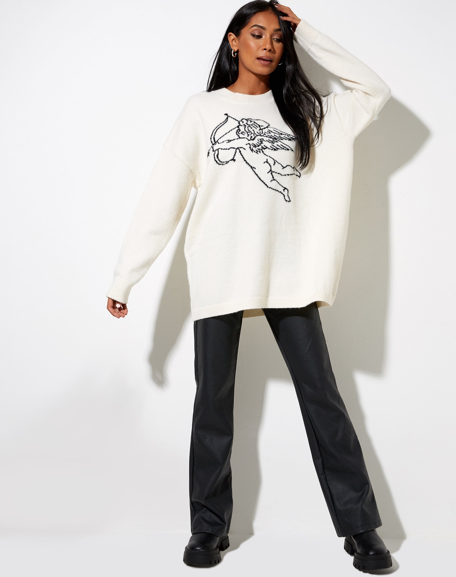 Image de Lulees Jumper en tricot Ivoire Chérubin Noir