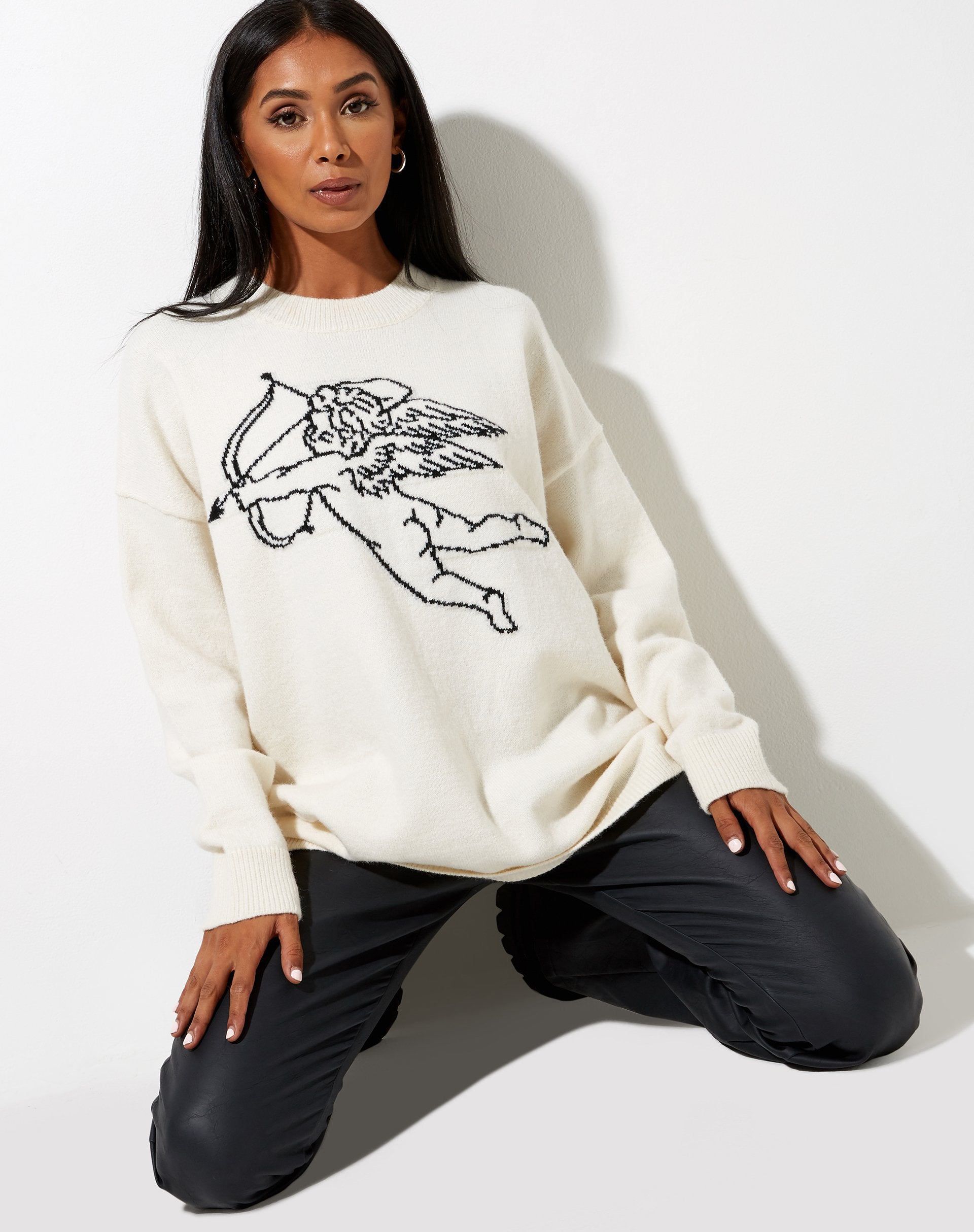 Image de Lulees Jumper en tricot Ivoire Chérubin Noir