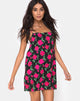 Image de Lura Slip Dress in Valeria Rose Black and Red